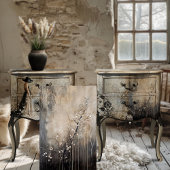 Witte bloesems boomtak Abstract Moody Tissuepapier