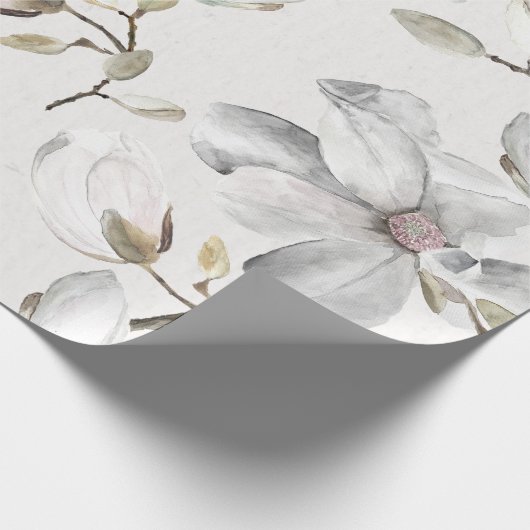 Witte bloesems cadeaupapier (Hoek)