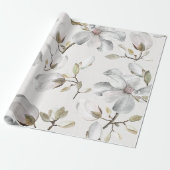Witte bloesems cadeaupapier (Uitgerold)