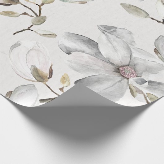Witte bloesems cadeaupapier (Hoek)