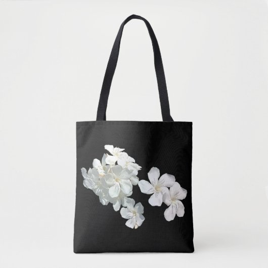 Witte bloesems Canvas tas (Voorkant)