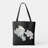 Witte bloesems Canvas tas (Achterkant)