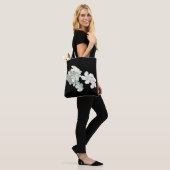 Witte bloesems Canvas tas (Op model)
