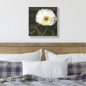 Witte bloesems en bladeren canvas afdruk (Insitu (Slaapkamer))