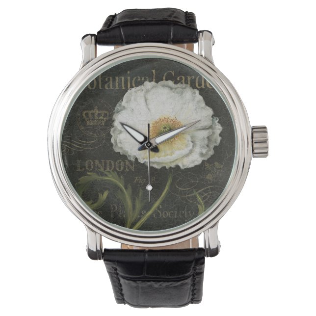 Witte bloesems en bladeren horloge (Voorkant)