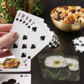 Witte bloesems en bladeren pokerkaarten (Insitu)