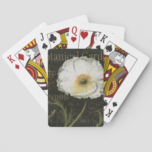 Witte bloesems en bladeren pokerkaarten (Achterkant)