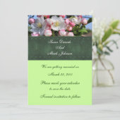 Witte bloesems Floral bruiloft bewaart de datum Kaart (Staand voorkant)