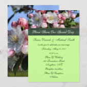 Witte bloesems Floral Weddenschap Kaart (Voorkant / Achterkant)