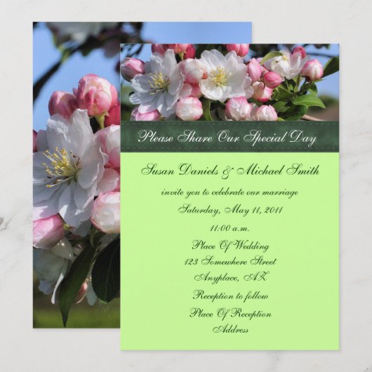 Witte bloesems Floral Weddenschap Kaart (Voorkant / Achterkant)