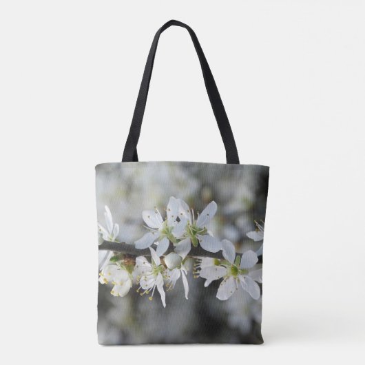 Witte Bloesems Foto All-Over-Print Canvas tas (Achterkant)