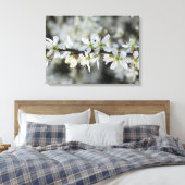 Witte Bloesems Foto Verpakt Canvas (Insitu (Slaapkamer))