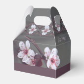 Witte bloesems met roze bloesems bedankdoosjes (Achterkant)