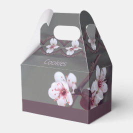 Witte bloesems met roze bloesems bedankdoosjes