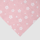 Witte bloesems op Baby roze patroon Tissuepapier (Detail)