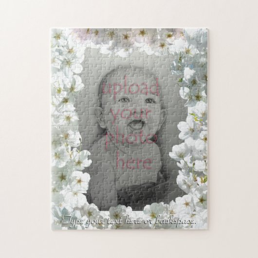 Witte bloesems Puzzle Persoonlijke foto Puzzle Legpuzzel (Verticaal)