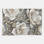 Witte bloesems theedoek (Horizontaal)