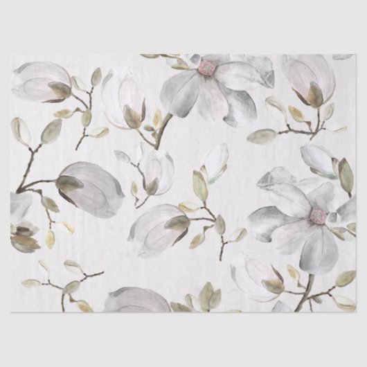 Witte bloesems tissuepapier (Voorkant)