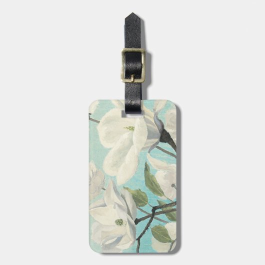 Witte bloesems uit het zuiden bagagelabel (Voorkant verticaal)