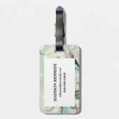 Witte bloesems uit het zuiden bagagelabel (Achterkant verticaal)