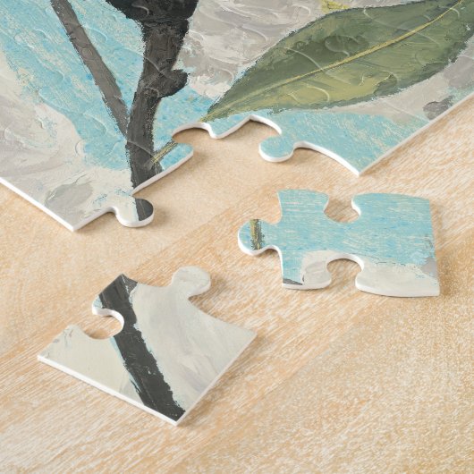 Witte bloesems uit het zuiden legpuzzel (Zijkant)