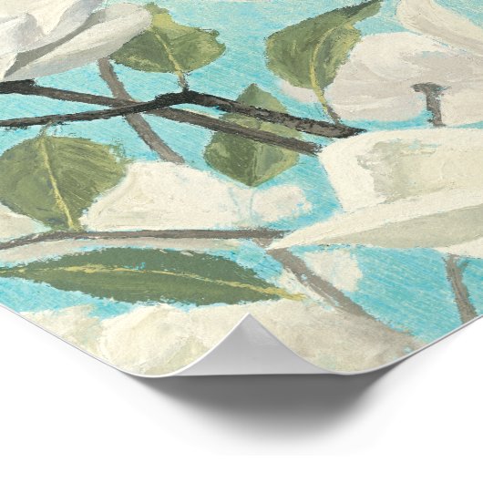 Witte bloesems uit het zuiden poster (Hoek)