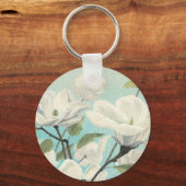 Witte bloesems uit het zuiden sleutelhanger (Voorkant)
