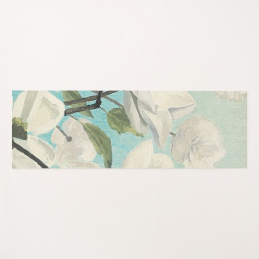 Witte bloesems uit het zuiden yogamat (Voorkant (horizontaal))