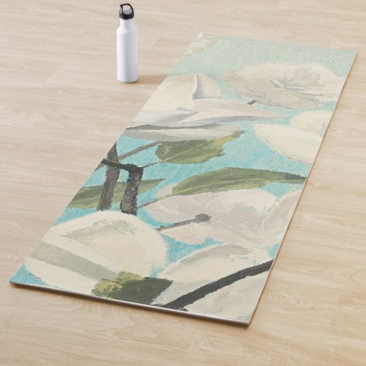 Witte bloesems uit het zuiden yogamat (In situ)