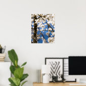 Witte bloesems voor een witte lucht poster (Thuiskantoor)