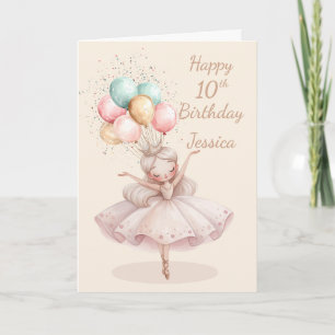 Witte, Blonde Ballerina 10e Verjaardagskaart* Kaart