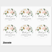 Witte blos bloemenmagnolia groen gunst ronde sticker (Vel)