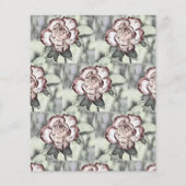 Witte, blozende, rode roos papiervel (Achterkant)