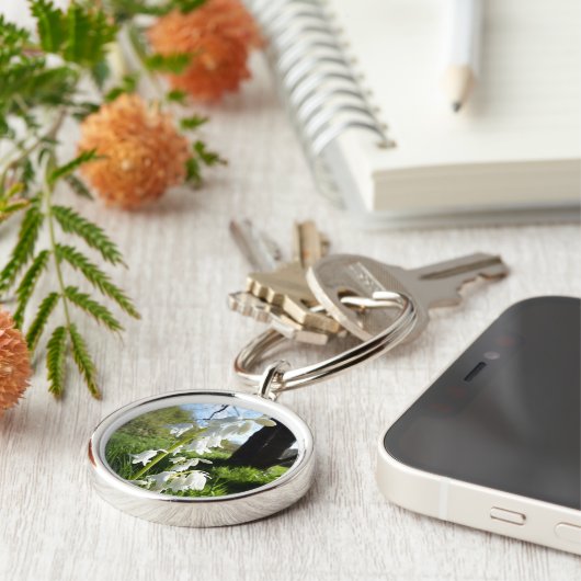 Witte Bluebells Sleutelhanger (Zijkant)