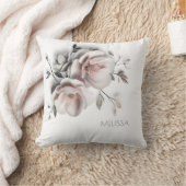 Witte Blush 3 D Bloem Kussen (Deken)