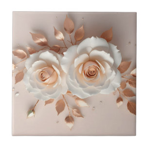 Witte Blush 3 D Bloem Tegeltje