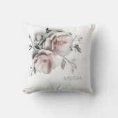 Witte Blush 3D Bloem Kussen (Voorkant)