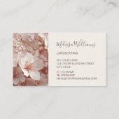 Witte Blush 3D Bloemen Logo Initialen Visitekaartje (Achterkant)
