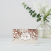 Witte Blush 3D Bloemen Logo Initialen Visitekaartje (Staand voorkant)