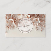 Witte Blush 3D Bloemen Logo Initialen Visitekaartje (Voorkant)