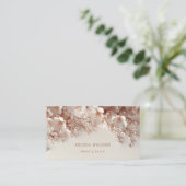 Witte Blush 3D Bloemen Visitekaartje (Staand voorkant)