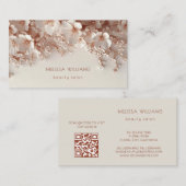 Witte Blush 3D Bloemen Visitekaartje (Voorkant / Achterkant)