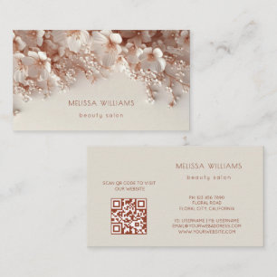 Witte Blush 3D Bloemen Visitekaartje