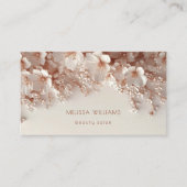 Witte Blush 3D Bloemen Visitekaartje (Voorkant)