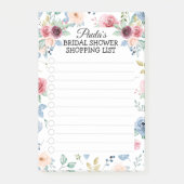 Witte Blush Blauwe Rozen Trouwfeest Boodschappenli Post-it® Notes (Voorkant)