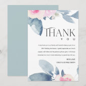 WITTE BLUSH BLAUWVLOEISTOFFER VAN 25 JAAR OM HET E BEDANKKAART (Voorkant / Achterkant)