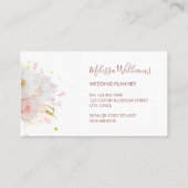 Witte Blush Bloemen Logo Initialen Visitekaartje (Achterkant)
