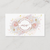 Witte Blush Bloemen Logo Initialen Visitekaartje (Voorkant)