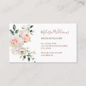 Witte Blush Bloemen Logo Initialen Visitekaartje (Achterkant)