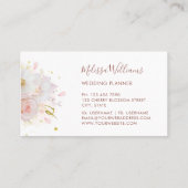 Witte Blush Bloemen Logo Initialen Visitekaartje (Achterkant)